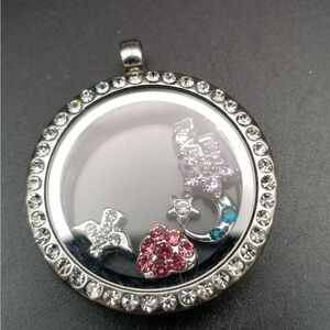 Floating charm locket necklace pendant, nice. P134